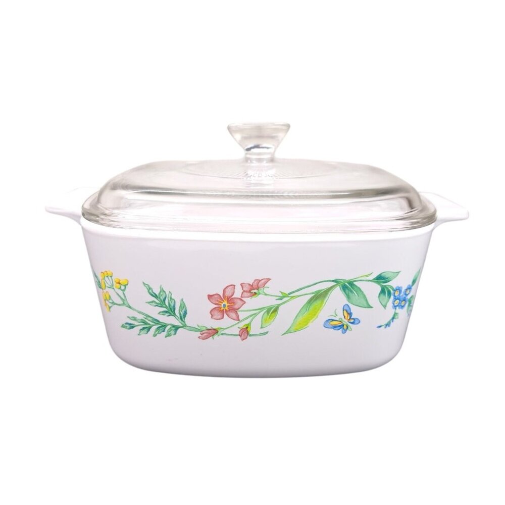 Vintage CorningWare My Garden A-1.5L Casserole Dish Glass Lid Included 1.5 Liter